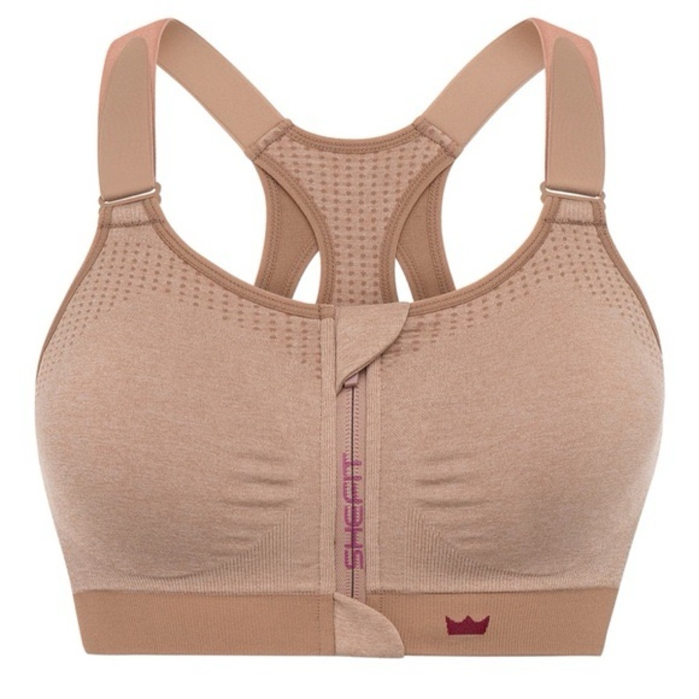 SHEFIT Low Impact Sports Bra in Heathered Tan Sz 4LUXE